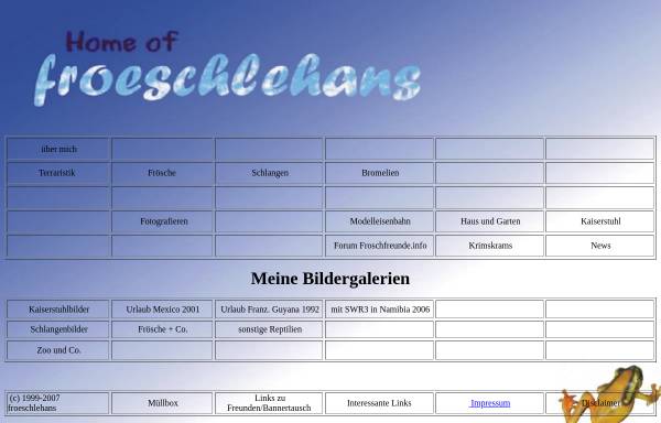 Vorschau von www.froeschlehans.de, Die Welt der Frösche