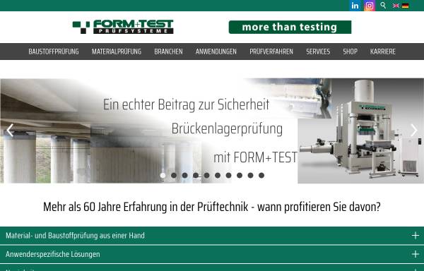 Vorschau von www.formtest.de, Form Test Seidner Co. GmbH