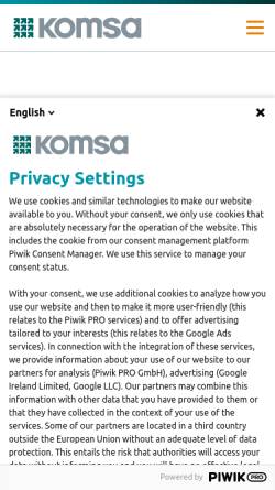 Vorschau der mobilen Webseite www.komsa-data.de, Komsa Data & Solutions GmbH