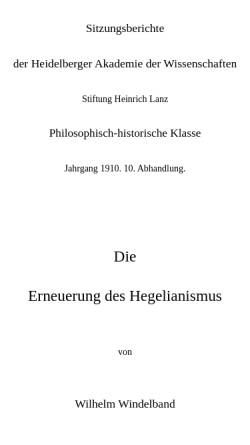 Vorschau der mobilen Webseite www.philosophiebuch.de, Die Erneuerung des Hegelianismus