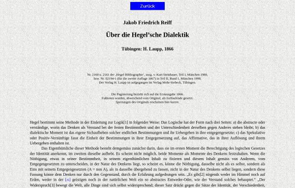 Über die Hegel'sche Dialektik
