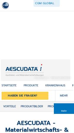 Vorschau der mobilen Webseite www.aescudata.de, Aescudata GmbH