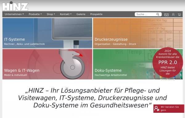 Vorschau von www.hinz.de, Hinz Fabrik GmbH