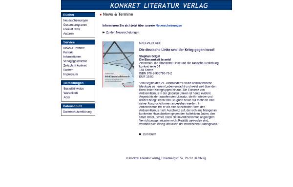 Vorschau von www.konkret-literatur-verlag.de, Konkret Literatur Verlag, Hamburg