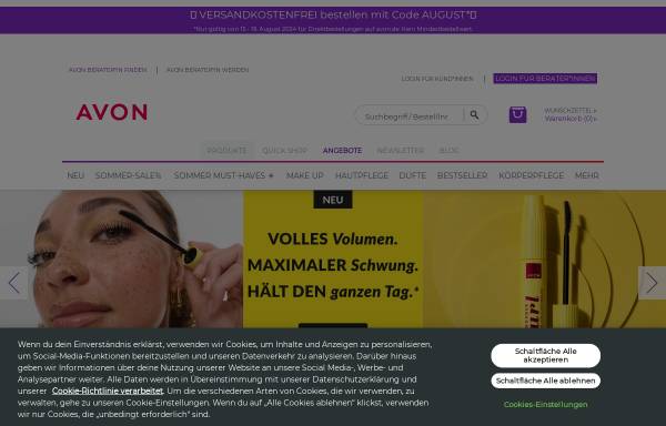 Vorschau von www.avon.de, Avon Cosmetics GmbH