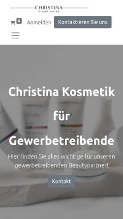 Vorschau der mobilen Webseite www.christinakosmetik.de, Christina Kosmetik - A.Becker
