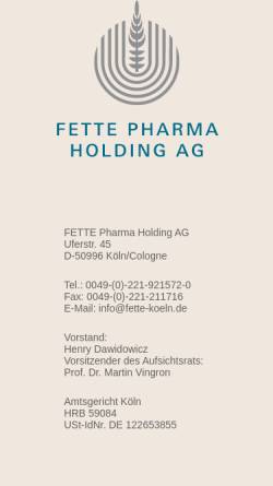 Vorschau der mobilen Webseite www.fette-koeln.de, Fette & Co. GmbH