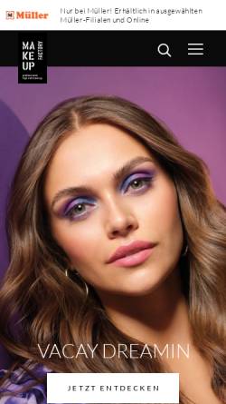 Vorschau der mobilen Webseite www.makeupfactory.de, Innovative Cosmetic Brands GmbH