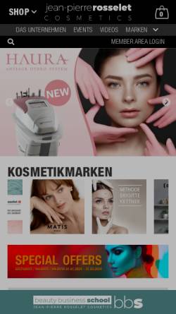 Vorschau der mobilen Webseite www.jp-rosselet.ch, Jean-Pierre Rosselet Cosmetics AG