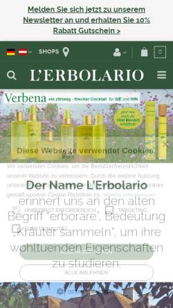 Vorschau der mobilen Webseite www.erbolario.at, L`Erbolario srl