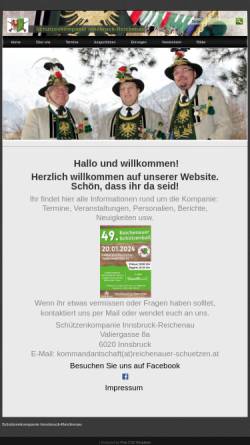 Vorschau der mobilen Webseite www.reichenauer-schuetzen.at, Schützenkompanie Innsbruck-Reichenau e.V.