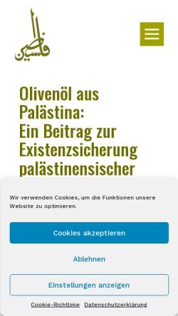 Vorschau der mobilen Webseite www.olivenoel-palaestina.ch, Verein Kampagne Olivenöl