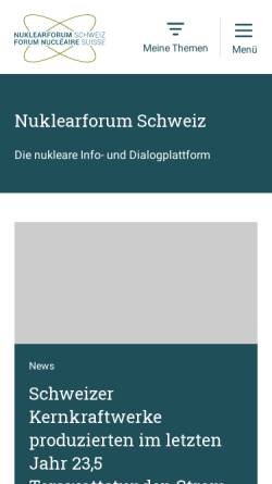 Vorschau der mobilen Webseite www.atomenergie.ch, Schweizer Kernenergie