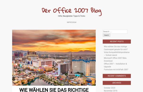 Vorschau von www.office2007-blog.de, Office 2007 Blog