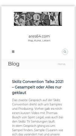 Vorschau der mobilen Webseite ares64.com, Ares64