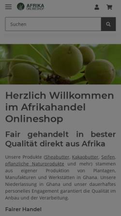 Vorschau der mobilen Webseite afrikahandel.de, Afrikahandel, Florian Ehret