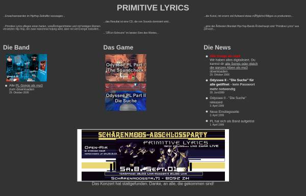 Vorschau von www.primitivelyrics.ch, Primitive Lyrics