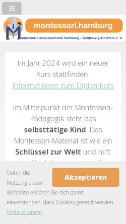 Vorschau der mobilen Webseite www.montessori-im-norden.de, Norddeutscher Arbeitskreis der Deutschen Montessori Gesellschaft e.V.