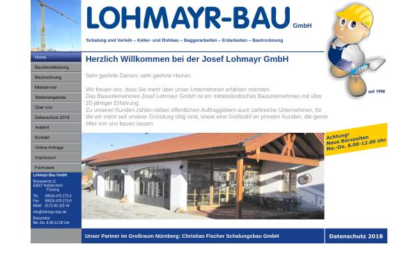 Vorschau von www.lohmayr-bau.de, Bauunternehmen Josef Lohmayr GmbH