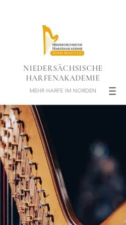 Vorschau der mobilen Webseite www.harfenakademie.de, Niedersächsische Harfenakademie