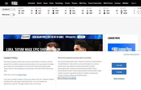 Vorschau von www.nba.com, NBA - National Basketball Association