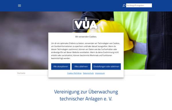 Vorschau von www.vuea.de, Verein zur Überwachung technischer Anlagen e.V. (VÜA)