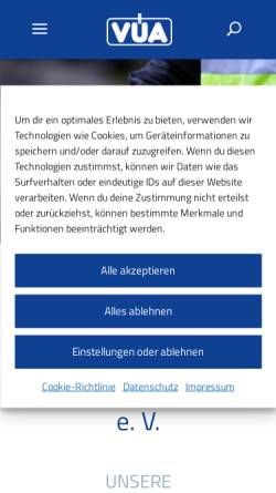 Vorschau der mobilen Webseite www.vuea.de, Verein zur Überwachung technischer Anlagen e.V. (VÜA)