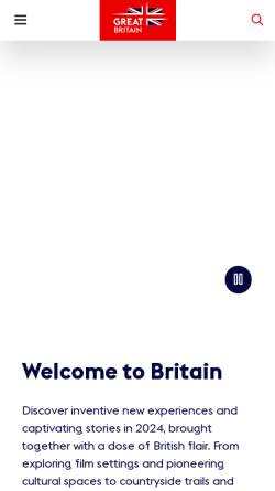 Vorschau der mobilen Webseite www.visitbritain.com, VisitBritain - British Tourist Authority