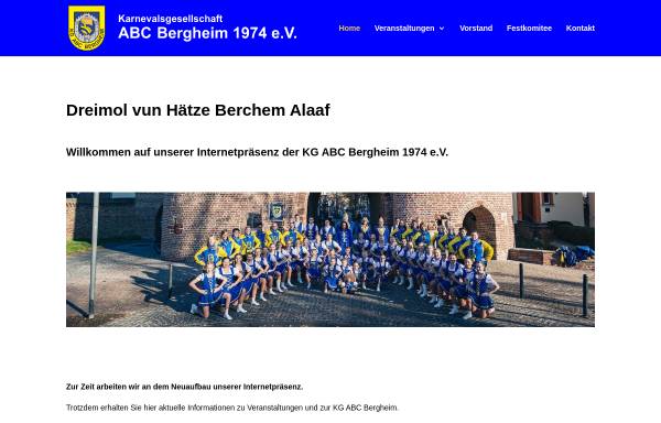 Vorschau von www.kg-abc.de, Webseite der Karnevalsgesellschaft ABC Bergheim 1974 e.V.