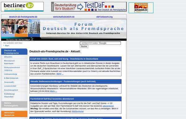 Vorschau von www.deutsch-als-fremdsprache.de, Forum Deutsch als Fremdsprache