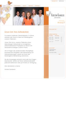 Vorschau der mobilen Webseite www.praxis-kambeck.de, Zahnärztin Kerstin Kambeck