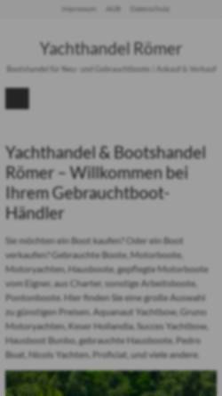 Vorschau der mobilen Webseite www.yachthandel-roemer.de, Yachthandel Römer