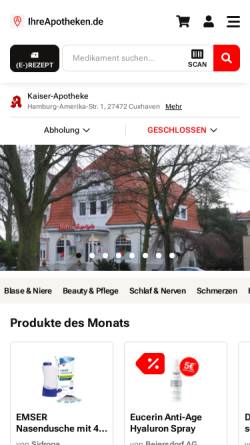 Vorschau der mobilen Webseite www.kaiser-apo.de, Kaiser-Apotheke, Dr. Peter Krahl
