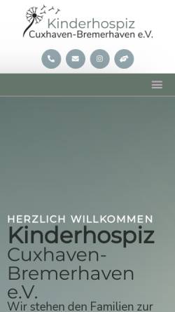 Vorschau der mobilen Webseite www.kinderhospiz-cuxhaven.de, Kinderhospizverein Cuxhaven e.V.