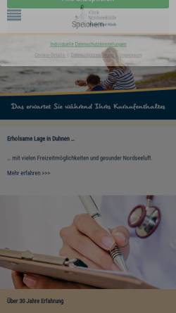 Vorschau der mobilen Webseite www.klinik-nordseekueste.de, Klinik Nordseeküste GmbH & Co. KG
