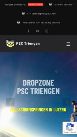 Vorschau der mobilen Webseite www.psctriengen.ch, Para Sport Club Triengen