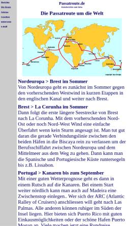 Vorschau der mobilen Webseite www.passatroute.de, Die Passatroute um die Welt.