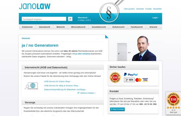 Vorschau von www.janolaw.de, Juristische Direktberatung