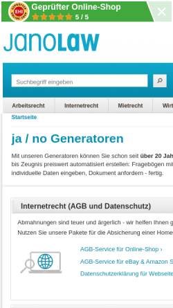 Vorschau der mobilen Webseite www.janolaw.de, Juristische Direktberatung