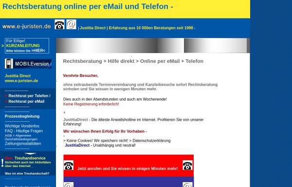 Jusdi BusinessConcepts GmbH, Rechtsrat - sofort per eMail + Telefon