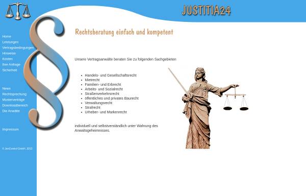 Vorschau von www.justitia24.de, Justitia 24