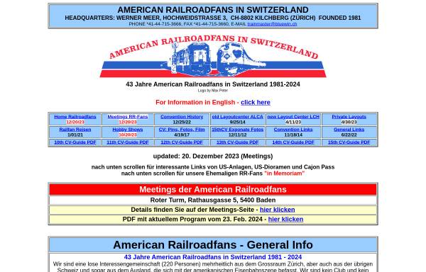 Vorschau von www.americanrrfans.ch, American Railroadfans in Switzerland