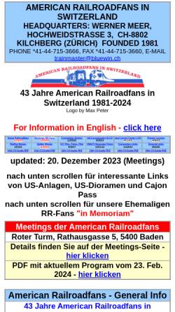 Vorschau der mobilen Webseite www.americanrrfans.ch, American Railroadfans in Switzerland