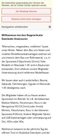 Vorschau der mobilen Webseite reppischtaler.eisenbahn-amateure.ch, REA Reppischtaler Eisenbahn-Amateure