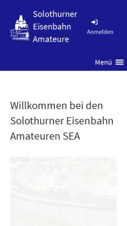Vorschau der mobilen Webseite www.sea-solothurn.ch, SEA Solothurner Eisenbahn Amateure