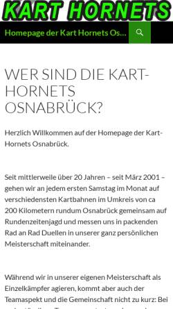 Vorschau der mobilen Webseite www.kart-hornets.de, Kart Hornets Osnabrueck