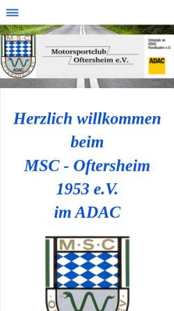 Vorschau der mobilen Webseite www.msc-oftersheim.de, MSC Oftersheim e.V. 1953 im ADAC