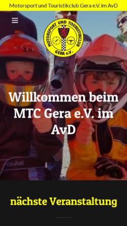 Vorschau der mobilen Webseite www.mtcgera.de, MTC Gera e.V. im AvD