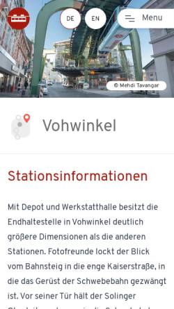 Vorschau der mobilen Webseite www.schwebebahn.de, Wuppertaler Schwebebahn