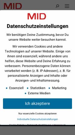 Vorschau der mobilen Webseite www.mid.de, MID GmbH